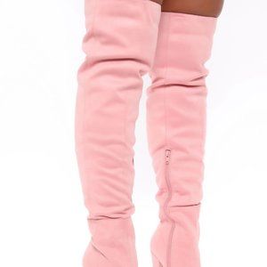 Fashion Nova Over The Knee Boot - Blush